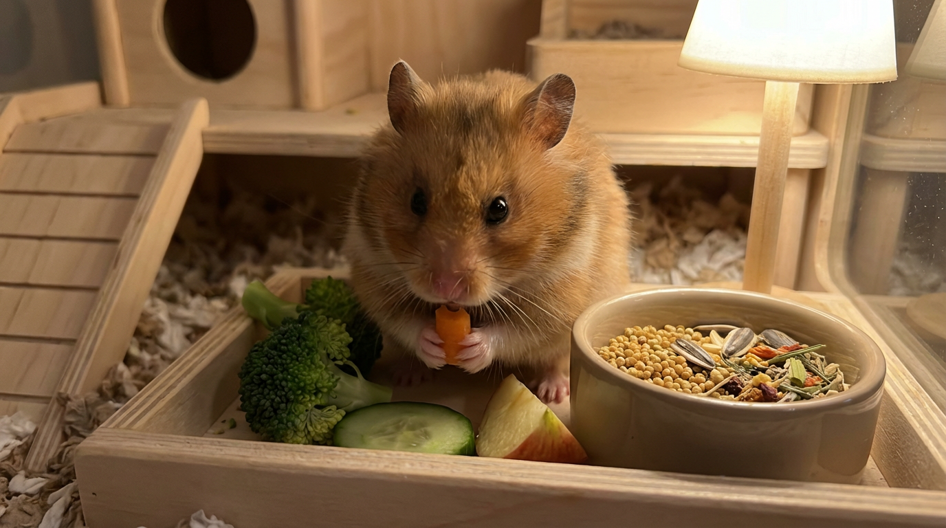 Хомяк за обедом